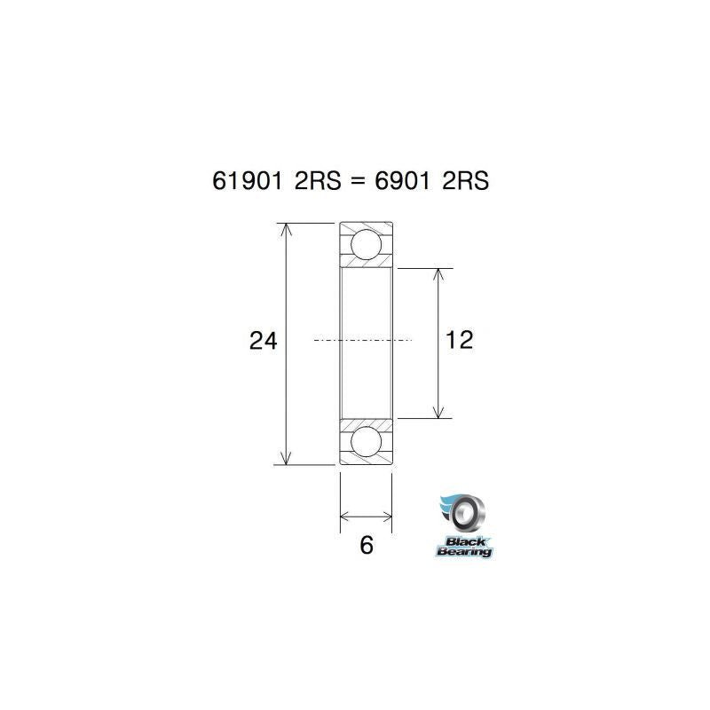 Roulement 61901 - 2RS / 6901 - 2RS B3 - BLACKBEARING - Peloton GP