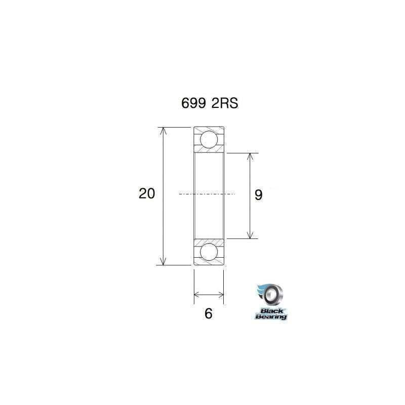 Roulement B5 inox - BLACKBEARING - 699 - 2rs - Peloton GP