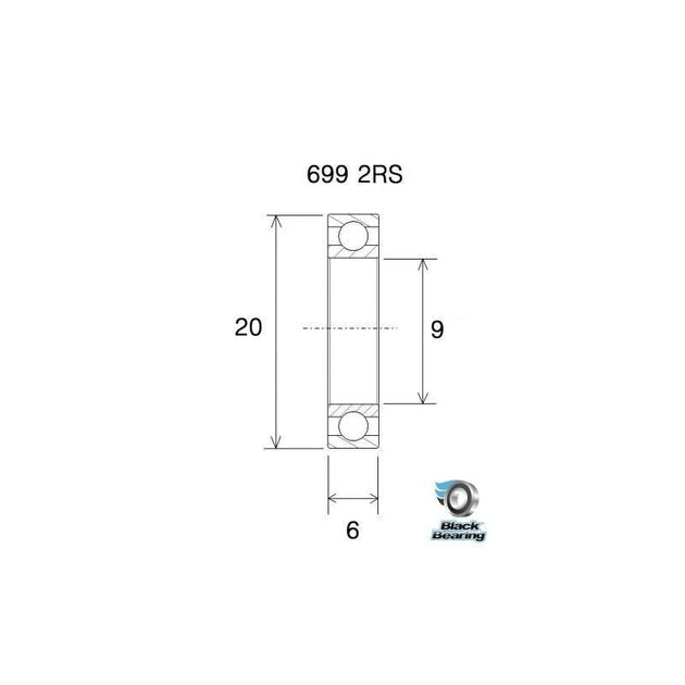 Roulement B5 inox - BLACKBEARING - 699 - 2rs - Peloton GP