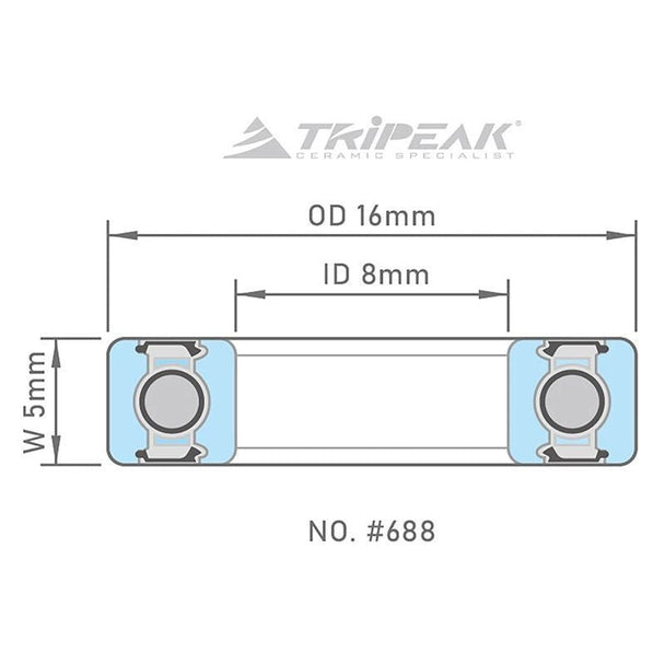 Roulement céramique hybride G5 668 - TRiPEAK - Peloton GP