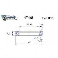 Roulement de direction B11 30.15 X 41 X 7.7 MM 36°/45 - BLACKBEARING - Peloton GP