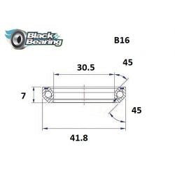 Roulement de direction B16 30.5 X 41.8 X 7MM 45/45° - BLACKBEARING - Peloton GP
