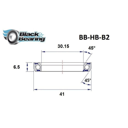Roulement de direction B2 30.15 X 41 X 6.5 MM 45/45° - BLACKBEARING - Peloton GP