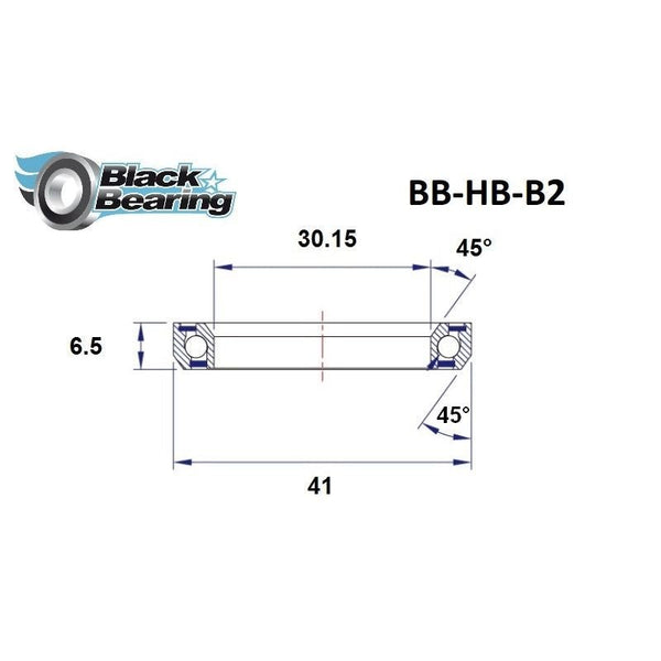 Roulement de direction B2 30.15 X 41 X 6.5 MM 45/45° - BLACKBEARING - Peloton GP