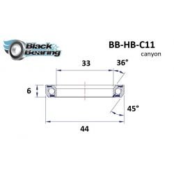 Roulement de direction C11 33 X 44 X 6 MM 36/45° - BLACKBEARING - Peloton GP