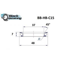 Roulement de direction C15 37 X 48 X 7 MM 45/90° - BLACKBEARING - Peloton GP