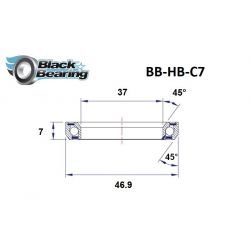 Roulement de direction C7 37 X 46.9 X 7 MM 45/45° - BLACKBEARING - Peloton GP