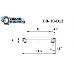Roulement de direction D12 40 X 51.5 X 7 MM 45/45° - BLACKBEARING - Peloton GP
