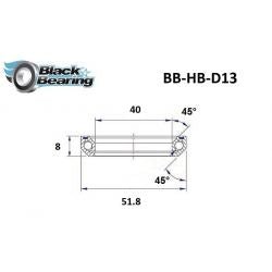 Roulement de direction D13 40 X 51.8 X 8 MM 45/45° - BLACKBEARING - Peloton GP