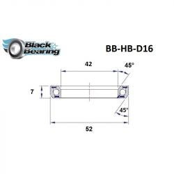 Roulement de direction D16 42 X52 X7 MM 45/45° - BLACKBEARING - Peloton GP