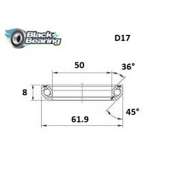 Roulement de direction D17 50 X 61.9 X 8MM 36/45° - BLACKBEARING - Peloton GP