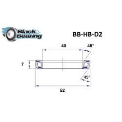 Roulement de direction D2 40 X 52 X 7 MM 45/45° - BLACKBEARING - Peloton GP