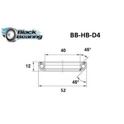Roulement de direction D4 40 X 52 X 12 MM 45/45° - BLACKBEARING - Peloton GP