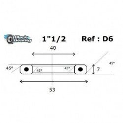 Roulement de direction D6 INOX 40 X 53 X 7 MM 45/45° - BLACKBEARING - Peloton GP