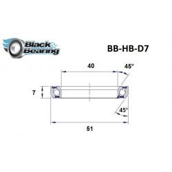Roulement de direction D7 40 X 51 X 7 MM 45/45° - BLACKBEARING - Peloton GP
