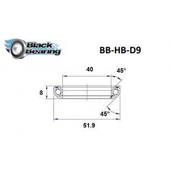 Roulement de direction D9 40 X 51.9 X 8 MM 45/45° - BLACKBEARING - Peloton GP