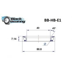 Roulement de direction E1 40 X 50.8 X 7.14 - 45/90° - BLACKBEARING - Peloton GP