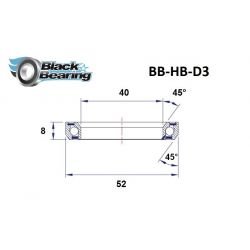 Roulement de directionD3 40 X 52 X 8 MM 45/45° - BLACKBEARING - Peloton GP