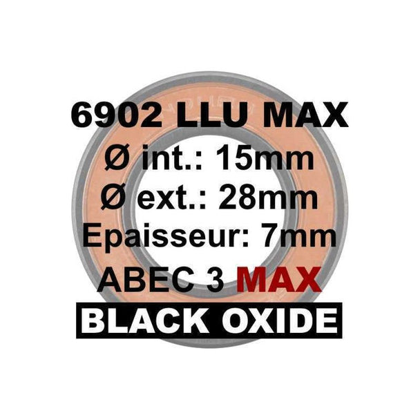 Roulement Enduro Bearings 6902 LLU MAX Black Oxide 15x28x7 - Peloton GP