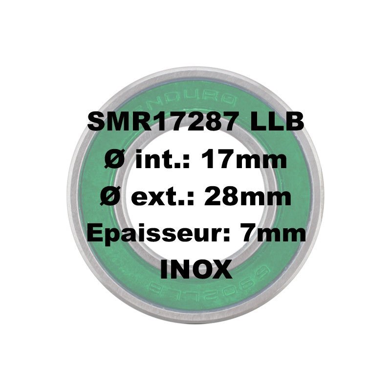 Roulement Enduro Bearings SMR17287 LLB 17x28x7 inox - Peloton GP