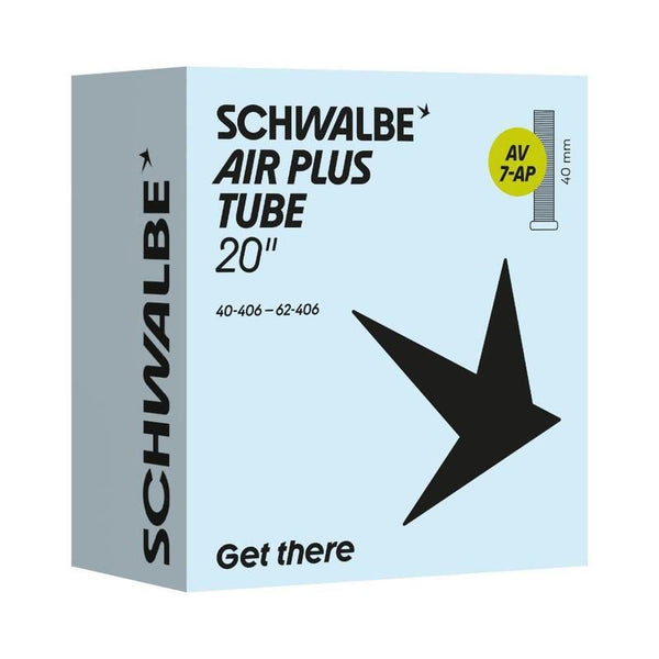 SCHWALBE Chambre À Air AV7-AP Air Plus 20" 40/62-406 Valve Schrader 40 mm - Peloton GP
