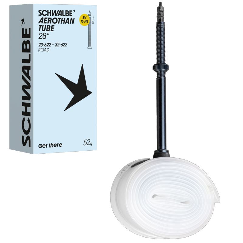 SCHWALBE Chambre À Air TPU AEROTHAN SV15 28" Valve Presta 80 mm 23/32 - 622 - Peloton GP
