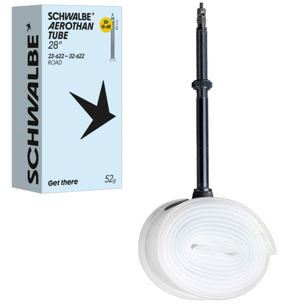 SCHWALBE Chambre À Air TPU AEROTHAN SV15 28" Valve Presta 80 mm 23/32 - 622 - Peloton GP