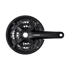 Shimano Pédalier FC - MT210 - 3 Noir – 170 MM – 3X9V – 44/32/22T – SANS GARDE - CHAÎNE - Peloton GP