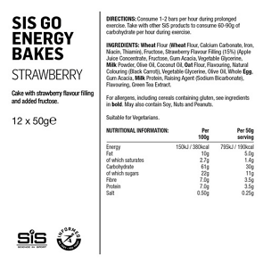 SIS GO Energy Gâteaux Énergétiques Fraise 50 g – Boîte de 12 - Peloton GP