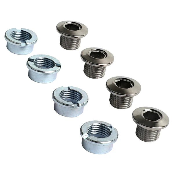 Spécialité TA vis et cheminées de plateau mono acier argent (jeu de 4) - Peloton GP