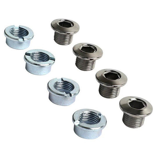 Spécialité TA vis et cheminées de plateau mono acier argent (jeu de 4) - Peloton GP