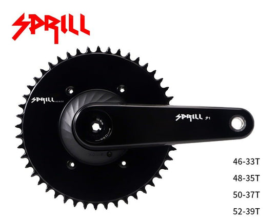 SPRILL Pédalier Carbone Avec Capteur De Puissance Plateau AERO Intégré SRAM AXS 12V - Peloton GP