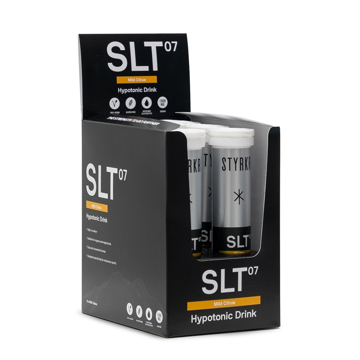 STYRKR SLT07 – Électrolytes 1000 mg – 12 Comprimés Effervescents – Agrumes - Peloton GP