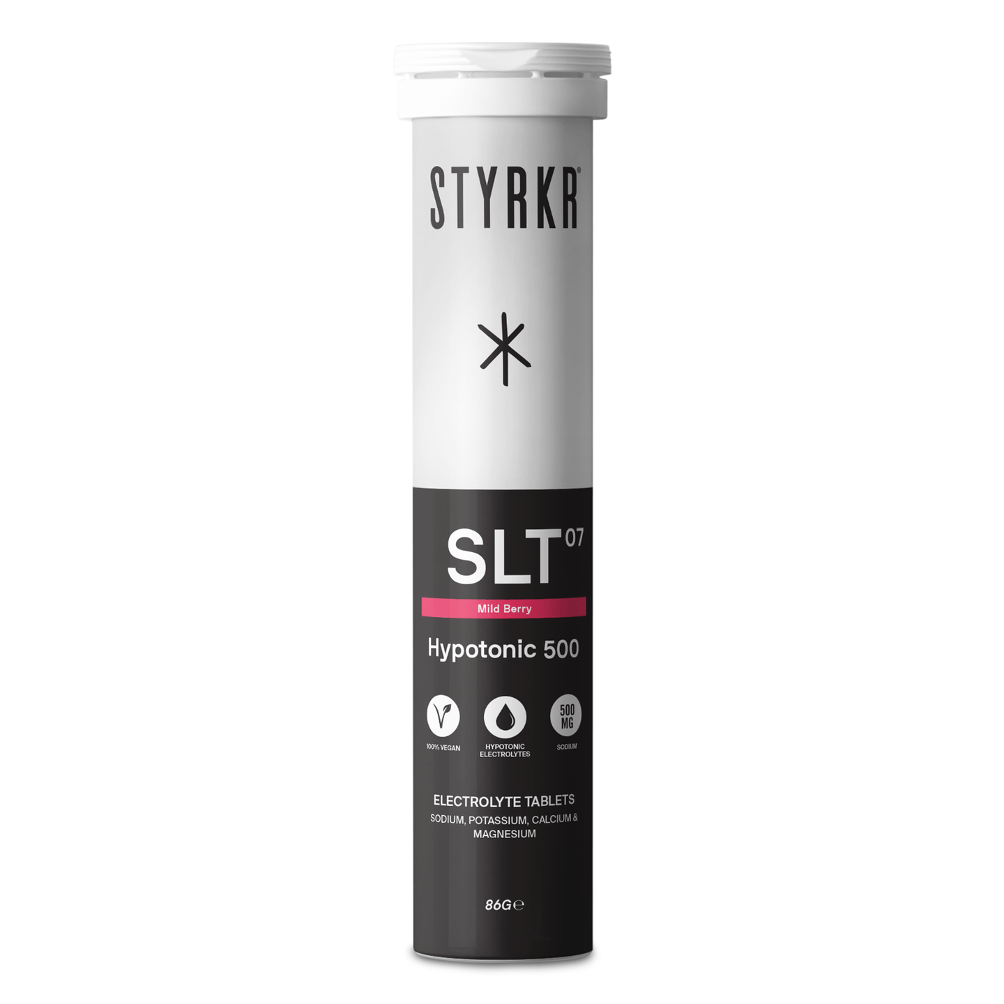 STYRKR SLT07 – Électrolytes 500 mg – 12 Comprimés Effervescents – Baies Rouges - Peloton GP