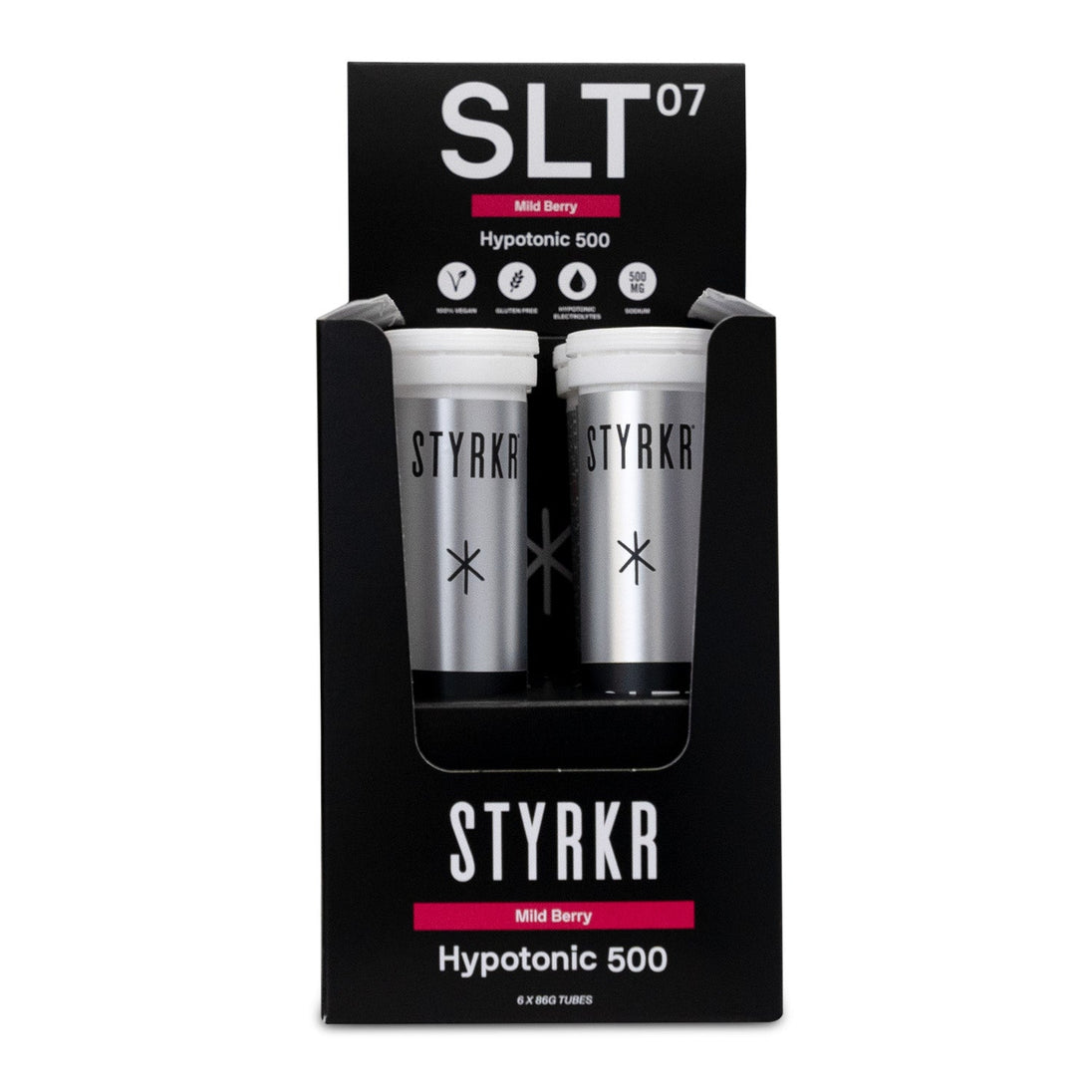 STYRKR SLT07 – Électrolytes 500 mg – 12 Comprimés Effervescents – Baies Rouges - Peloton GP
