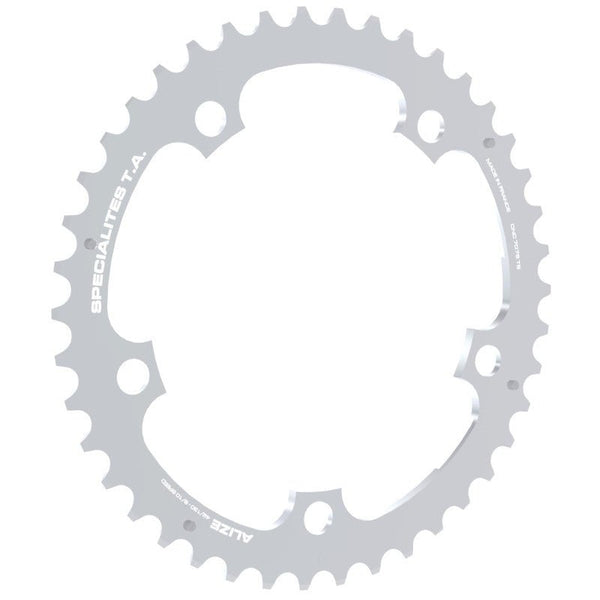 TA Plateau Route Alizé Intermédiaire – 130 mm – 9/10V – Argent - Peloton GP