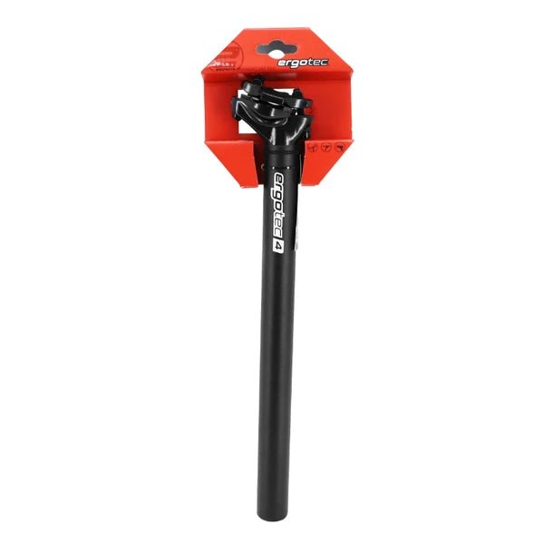 Tige de selle Ergotec ATAR aluminium noir 27,2 mm 350 mm recul 15 mm - Peloton GP