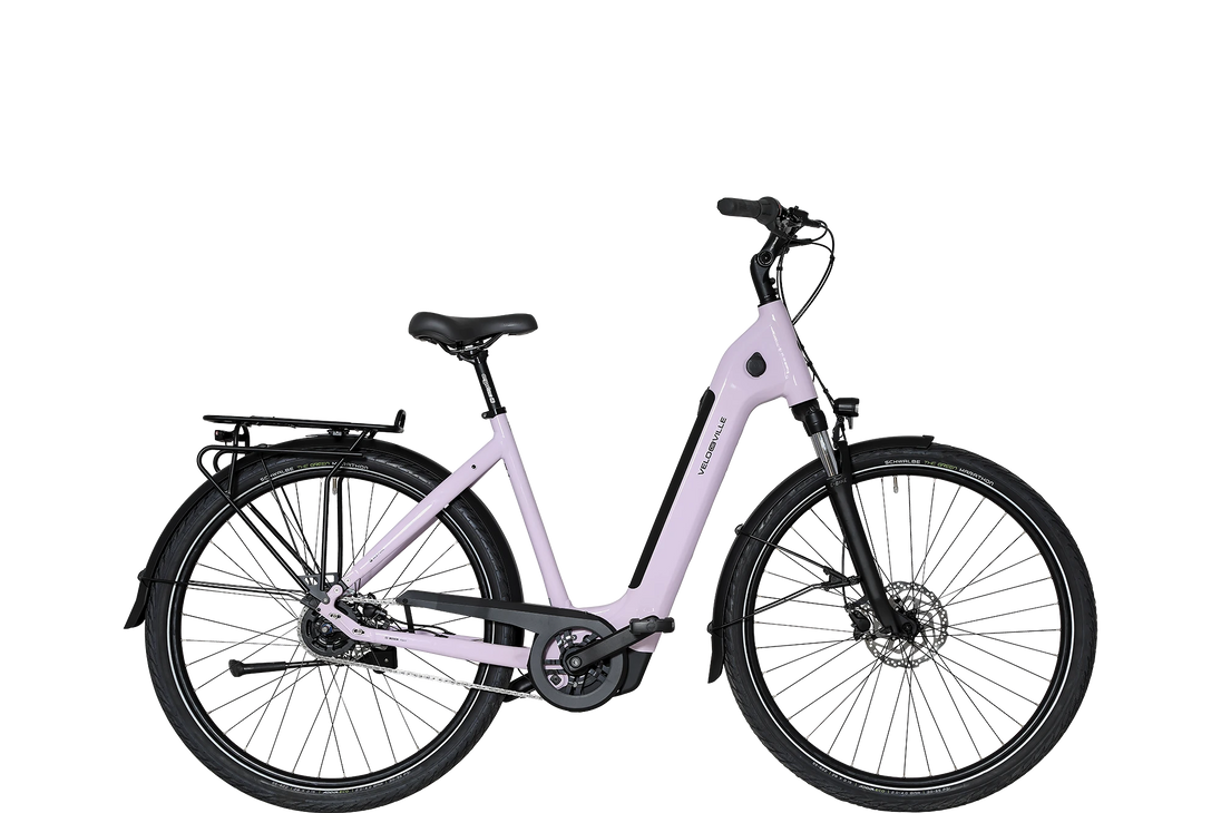 Vélo de ville AEB PURE - VAE trekking Bosch, cadre Wave, coloris rouge