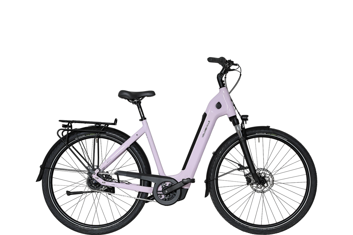 Vélo de ville AEB PURE - VAE trekking Bosch, cadre Wave, coloris rouge